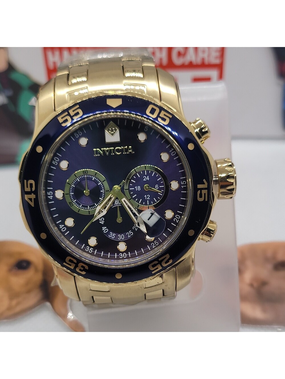 535 Invicta PRODIVER SCUBA Gold Blue Dial THE BIG BOY 48MM